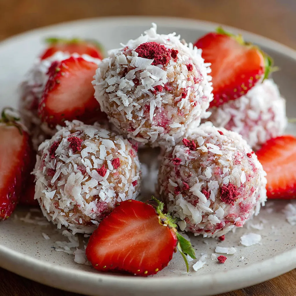 Healthy No-Bake Strawberry Cheesecake Energy Bites – Food Recipe Usa